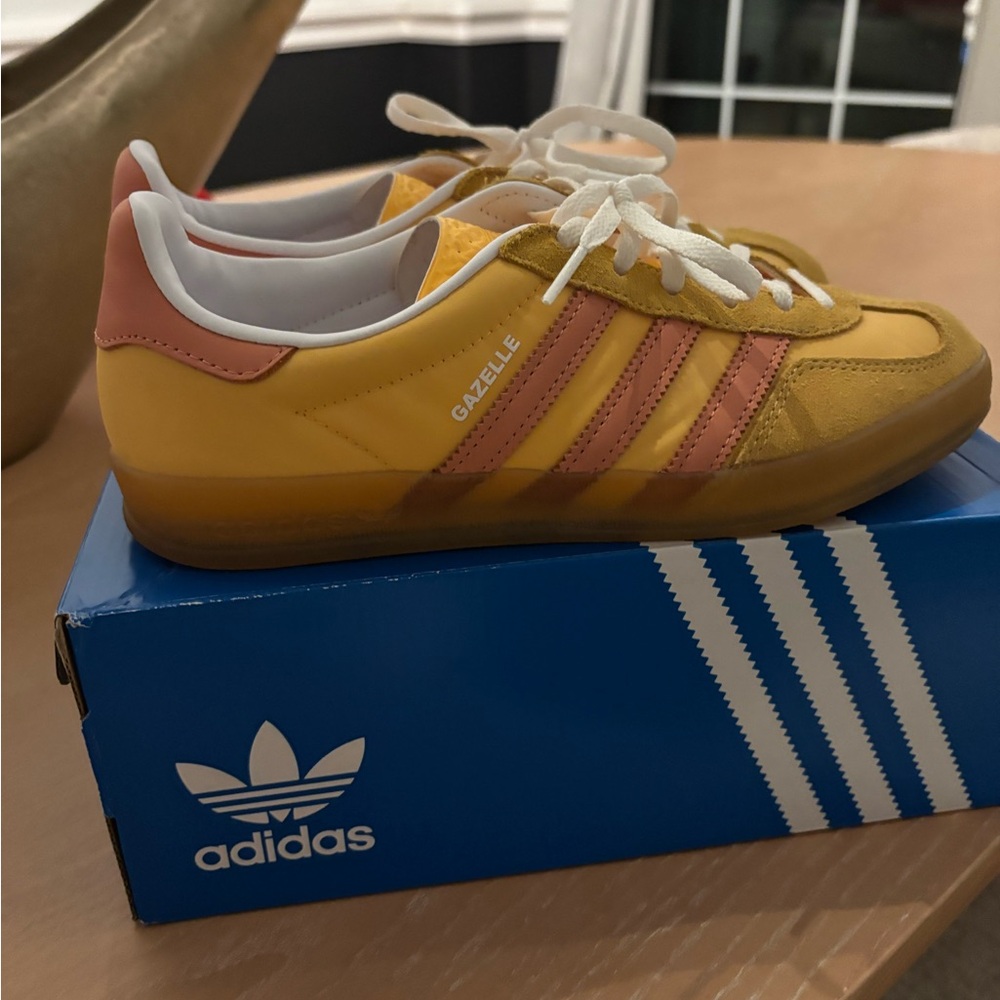 Adidas  Gazelle Yellow and Pink Sneakers